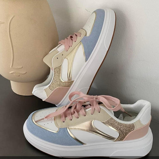 Sneaker blauw/roze