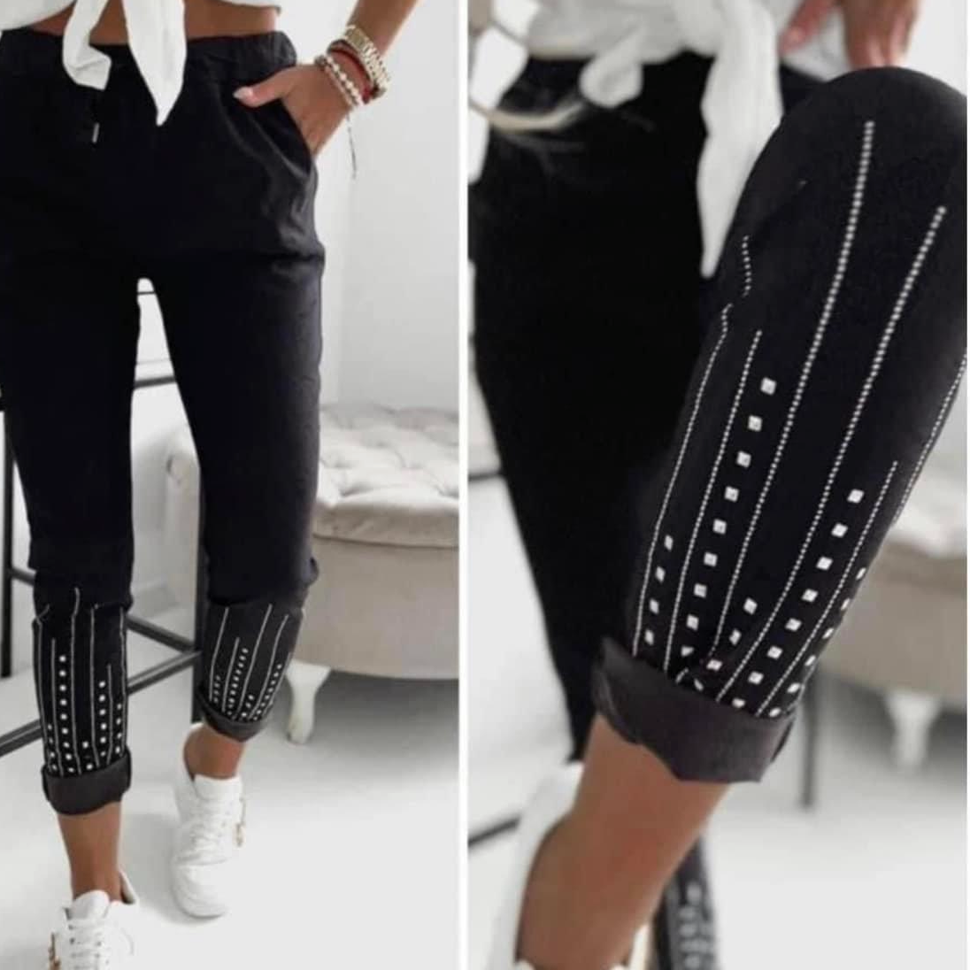 Zwarte broek met studs