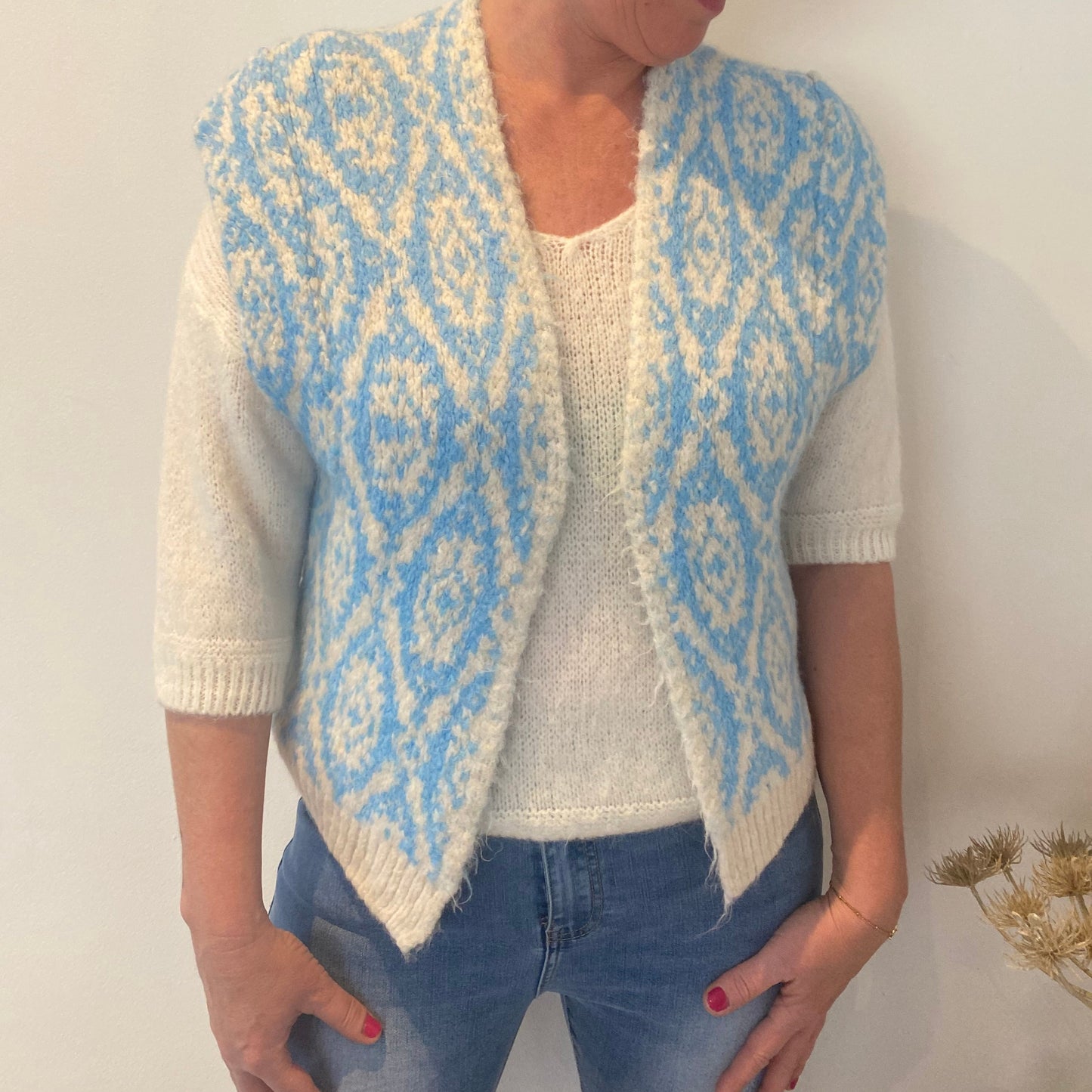 Gilet blauw wit