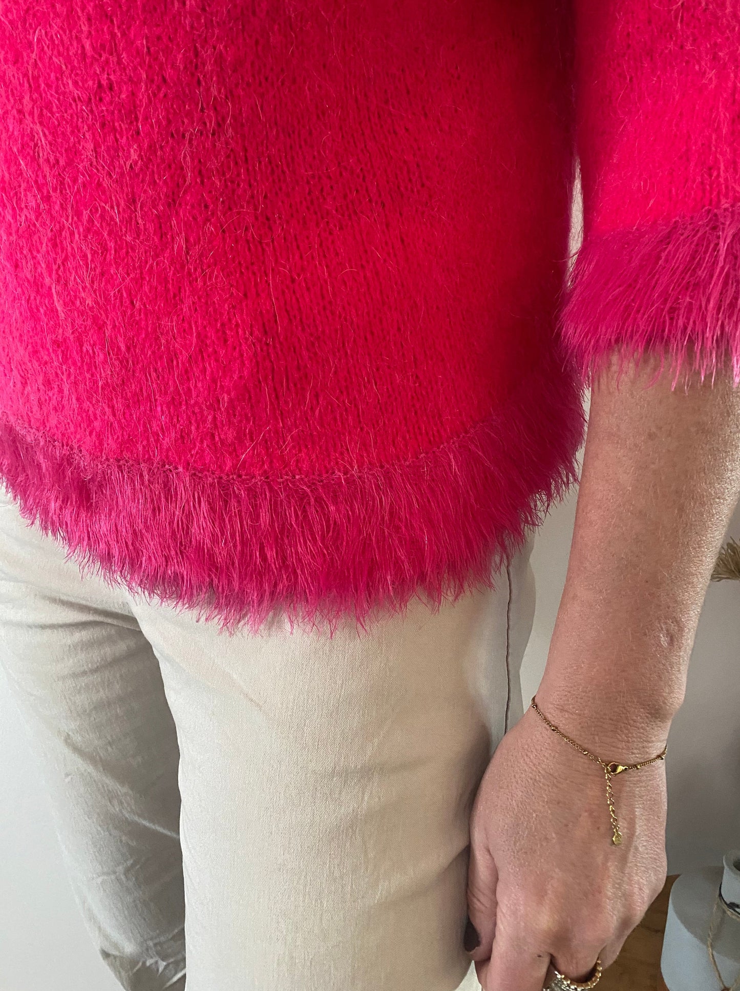 Zachte trui fuschia