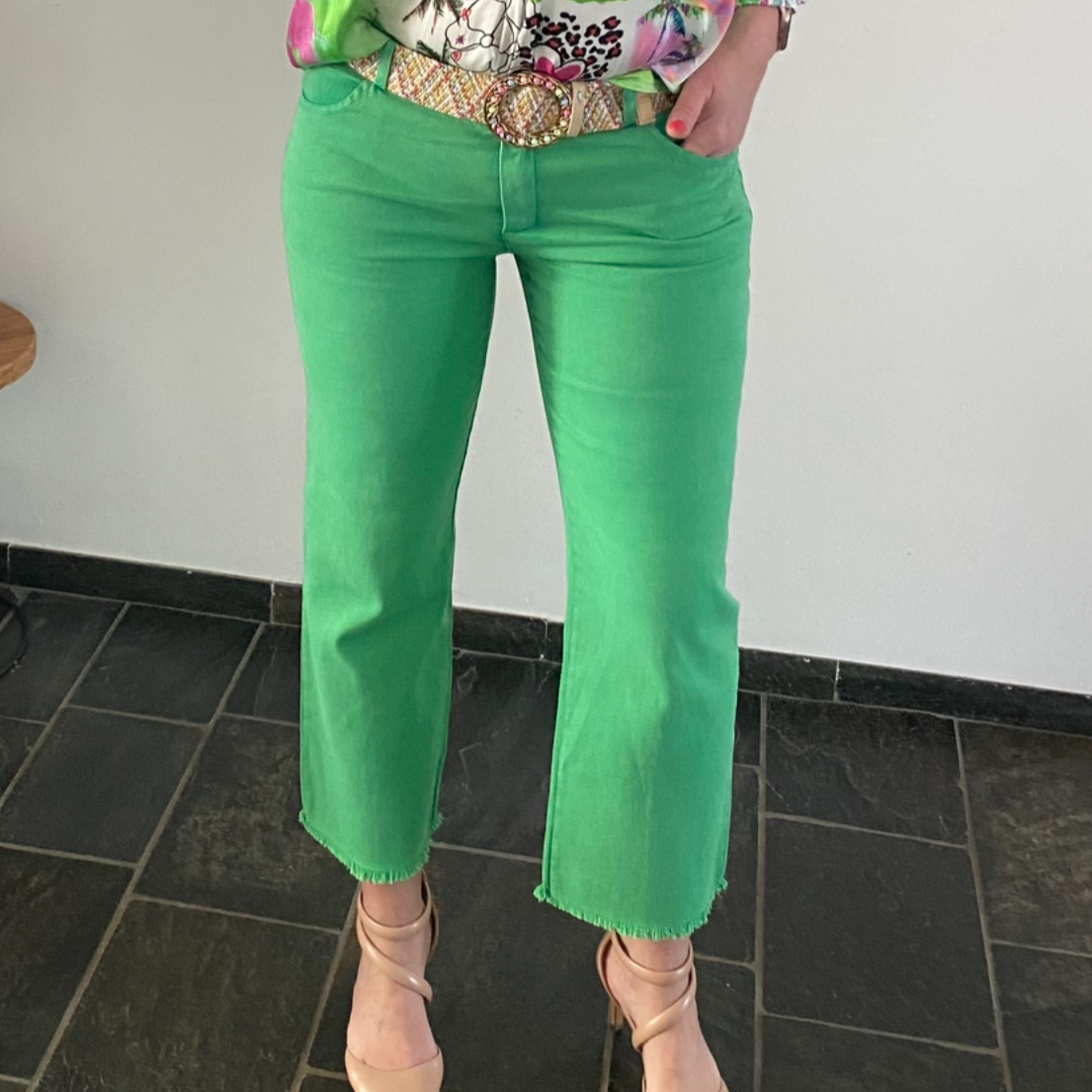 Broek jeans groen