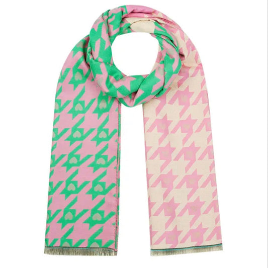 Sjaal roze/groen