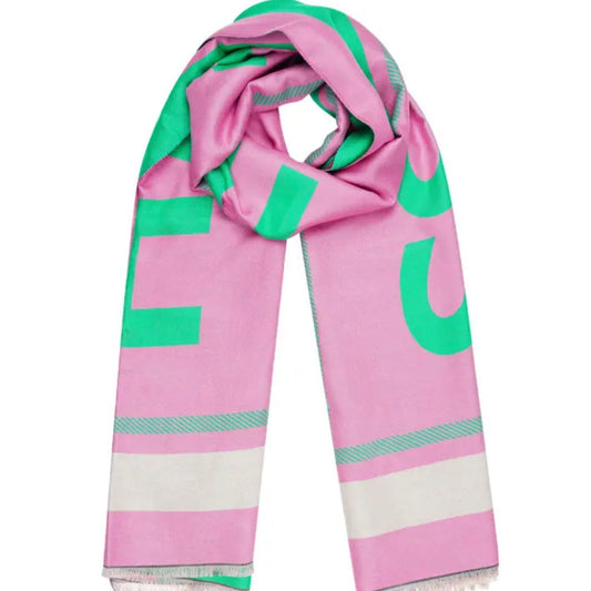 Sjaal roze groen