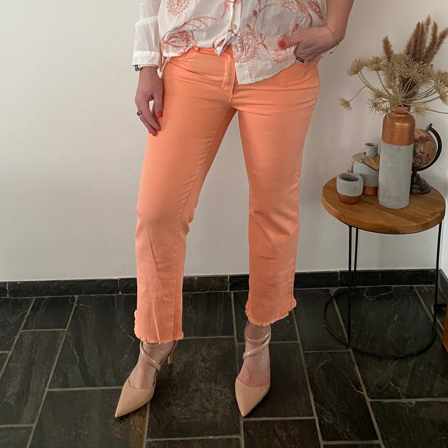 Broek jeans oranje
