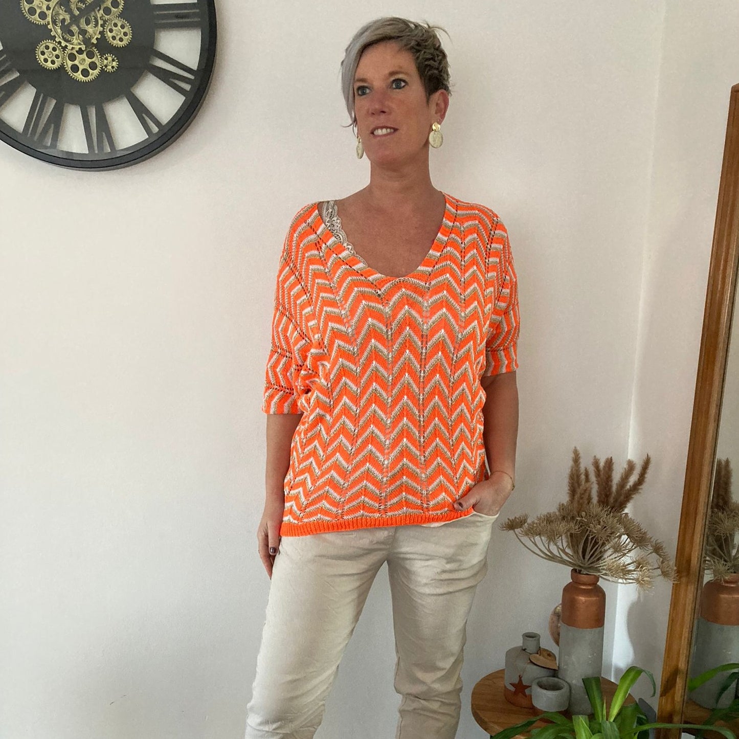Trui gehaakt oranje
